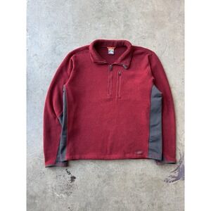Nike ACG Red Quarter Zip Fleece Outdoors Hiking Sweater Jacket Large
